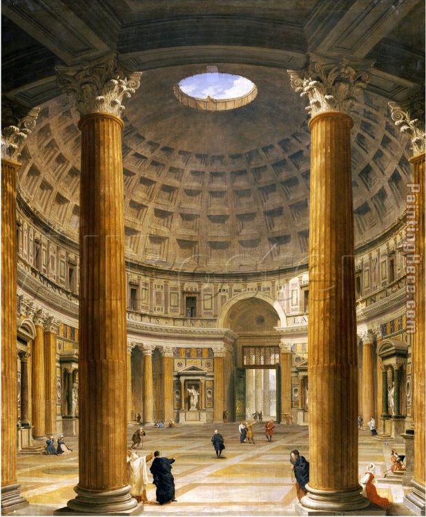 The Interior of the Pantheon, Rome, Looking North from the Main Altar to the Entrance